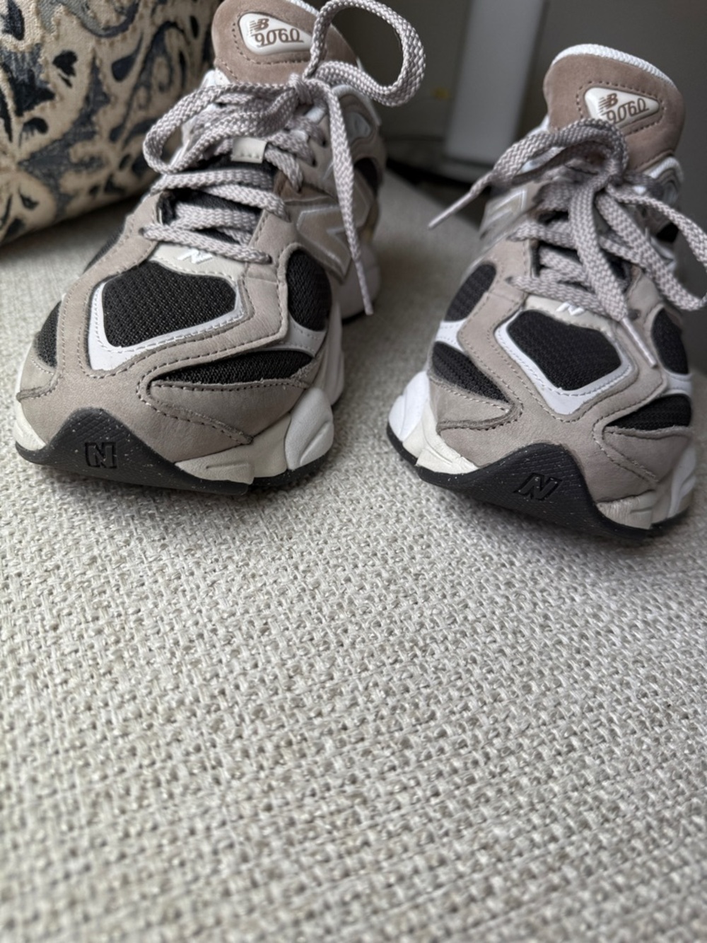 New Balance 9060 Sneakers in Taupe and Black - Picture 3 of 6